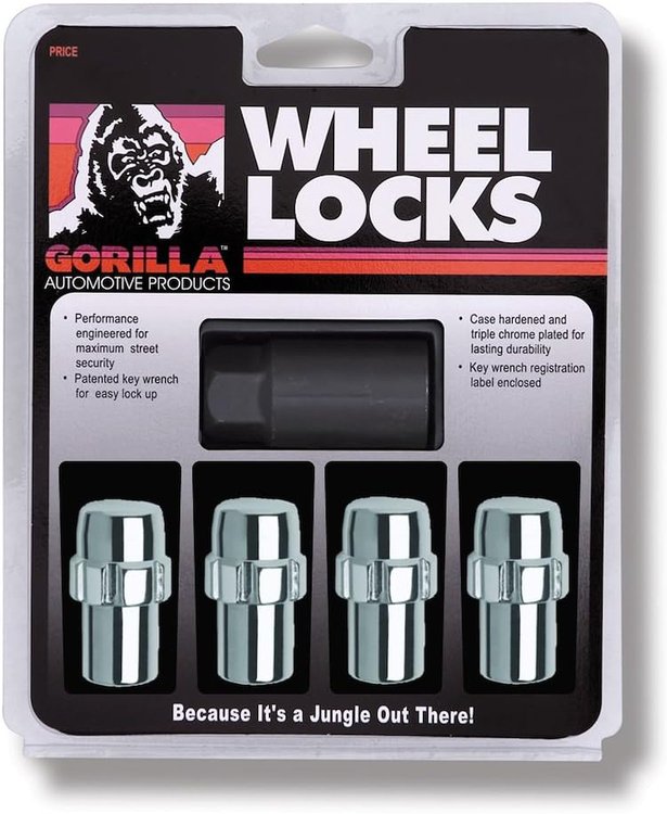 73681N Gorilla Lock Wheel Lock, Standard Mag, 1/2, Chrome