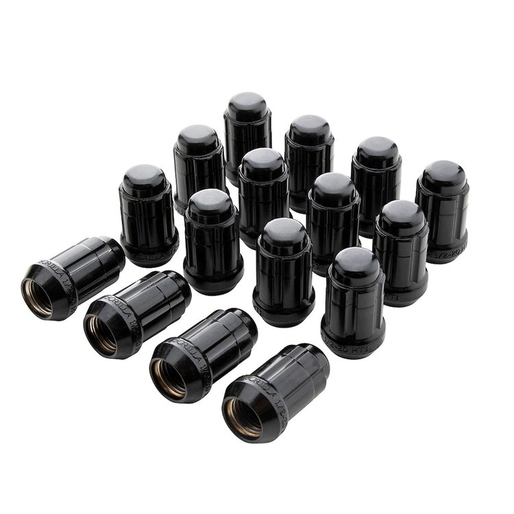 K4CS-12150BGR 4-Lug 12 mm x 1.50 Spline Wheel Installation Kit, w/ Valves, Black