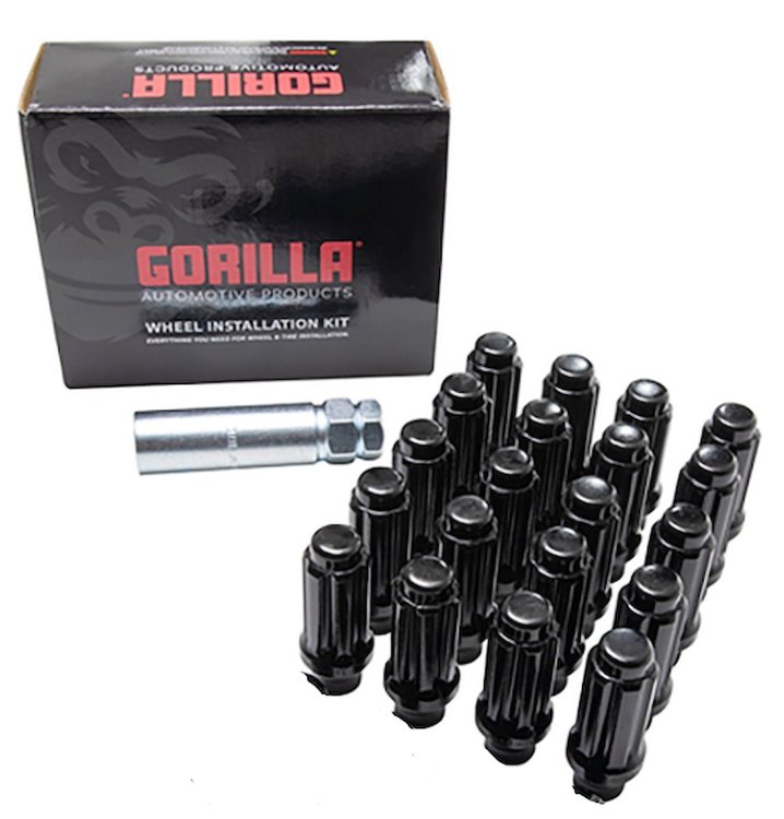 K5ES-14150BGR 5-Lug 14 mm x 1.50 ET Spline Truck Wheel Installation Kit, Black