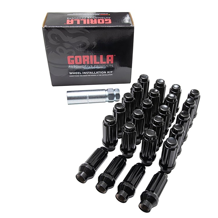 K6ES-14150BGR 6-Lug 14 mm x 1.50 ET Spline Truck Wheel Installation Kit, Black