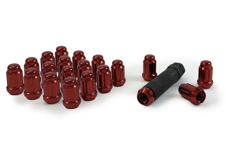 K5CS-14150RDGR 5-Lug 14 mm x 1.50 Spln Wheel Installation Kit Red