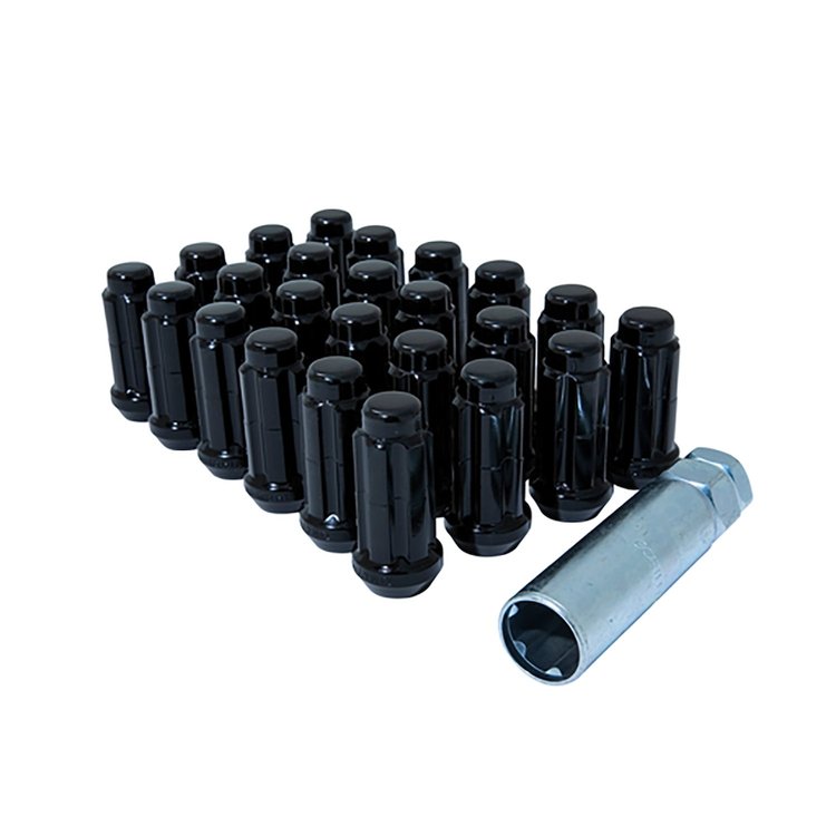 K6TSL-14150BGR 6-Lug 14 mm x 1.50 Spline Wheel Installation Kit, w/ Locks Truck, Black