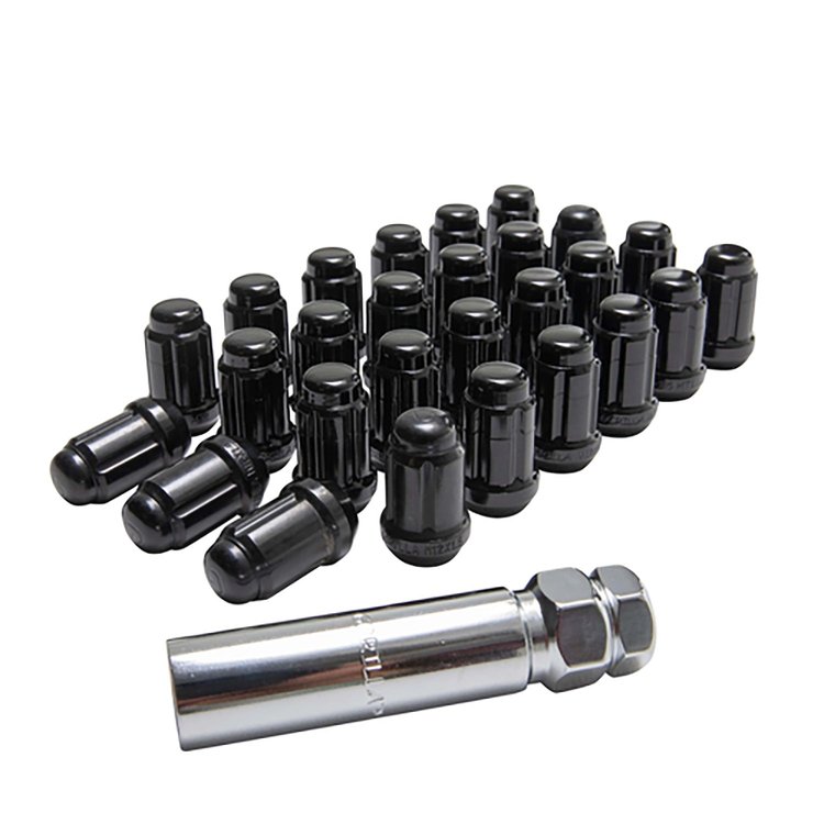 KBRSL-12150BGR 27-Pack 12 mm x 1.50 Spline Wheel Installation Kit, w/ Locks, Black
