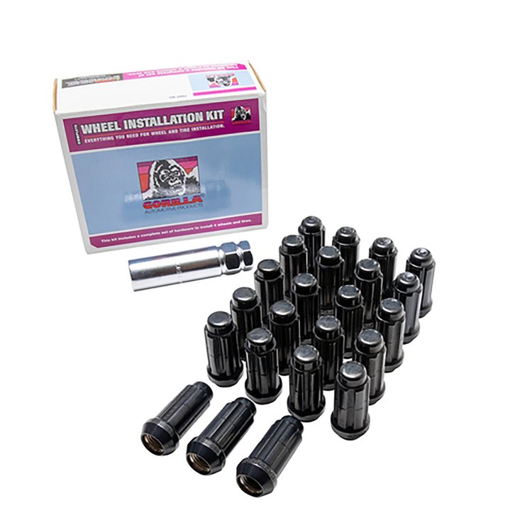 KJPSL-14150BGR 23-Pack 14 mm x 1.50 Jeep Spline Wheel Installation Kit, w/ Locks, Black