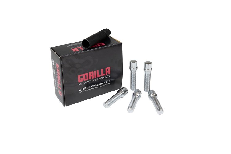 K5BS-14150X45GR 5-Lug 14 mm x 1.50 Spline Bolt Wheel Installation Kit, Chrome, 45 mm