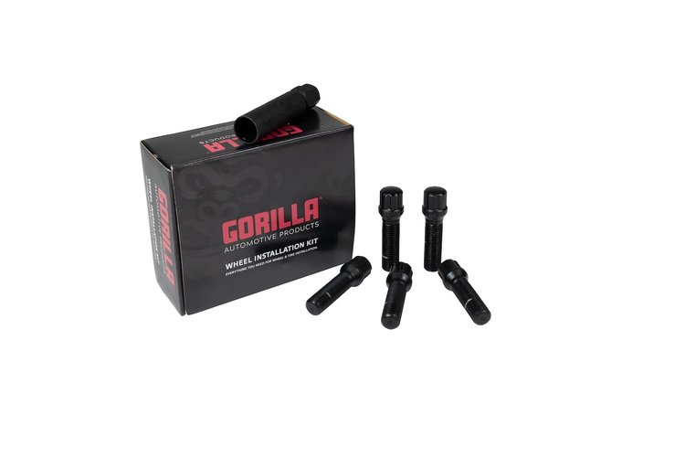 K5BS-14125X45BGR 5-Lug 14 mm x 1.25 Spline Bolt Wheel Installation Kit, Black, 45 mm