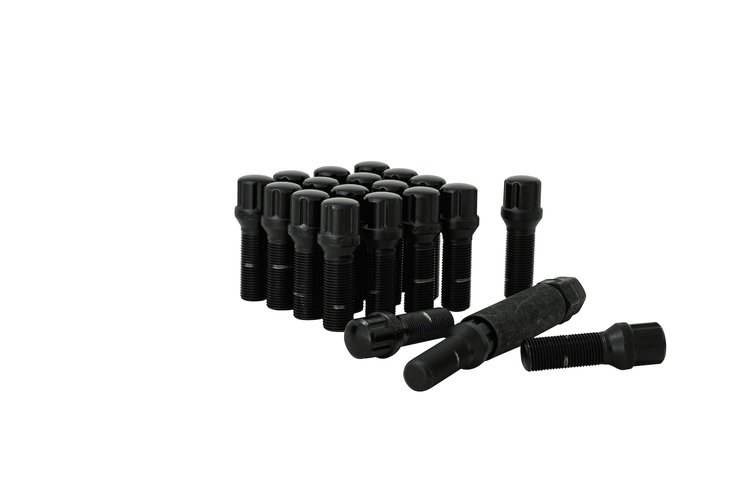 K5BS-14150X35BGR 5-Lug 14 mm x 1.50 Spline Bolt Wheel Installation Kit, Black, 35 mm