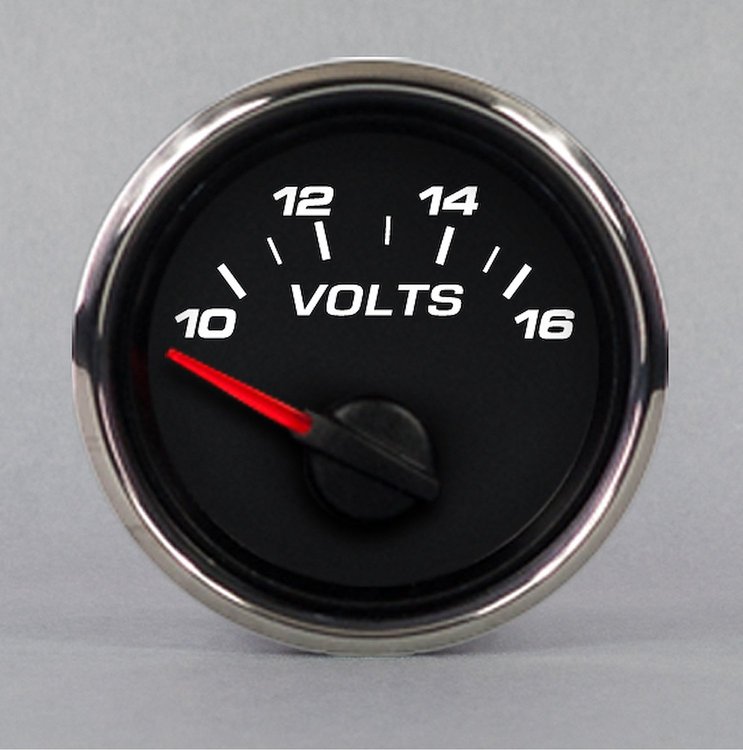 01123-91 Performance Series Voltmeter, Black, 2-1/16 in.