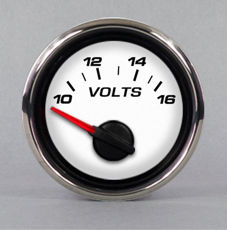01123-93 Performance Series Voltmeter, White, 2-1/16 in.
