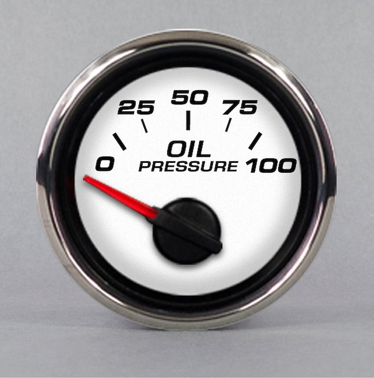 01126-93 Performance Series Oil Pressure Gauge, White, 2-1/16 in.