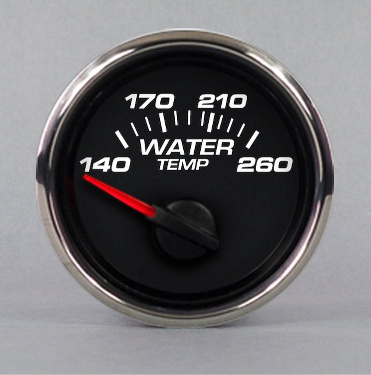 01127-91 Performance Series Water Temperature Gauge, Black, 2-1/16 in.