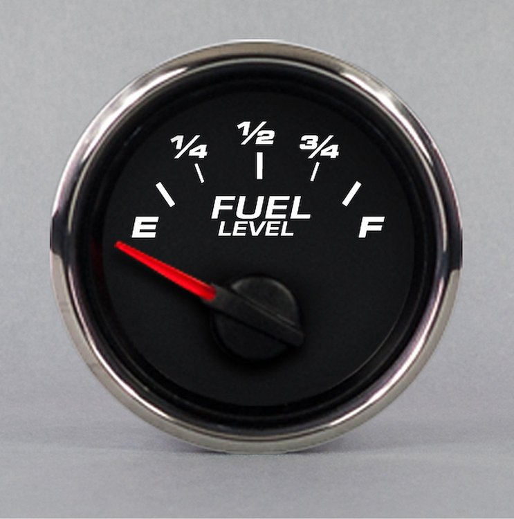 01128-91 Performance Series Fuel Level Gauge, Black, 2-1/16 in.