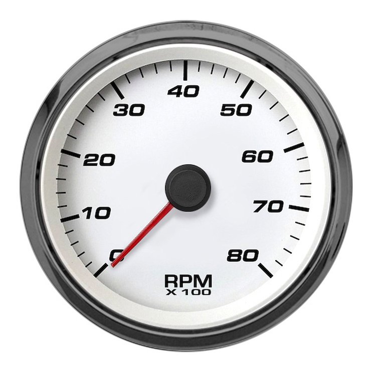01141-03 Performance Series Programmable Tachometer, White, 3-3/8 in.