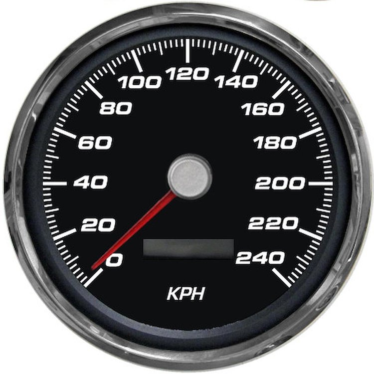 01150-01M Performance Series Programmable Speedometer, Black, 4-3/8 in., 240 Kph