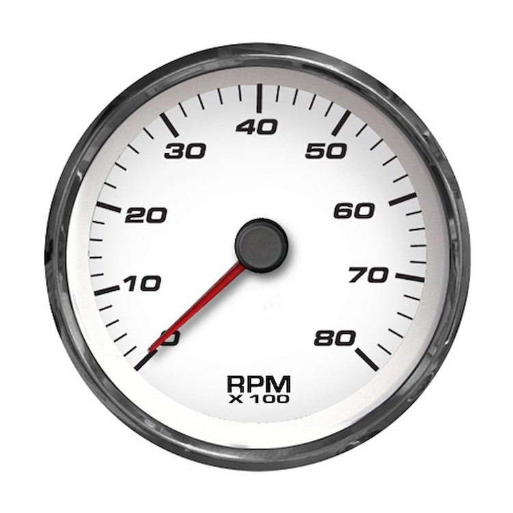 01151-03 Performance Series Programmable Tachometer, White, 4-3/8 in.