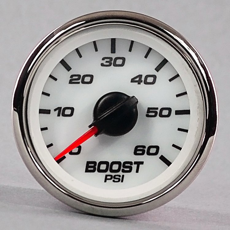 01187-03 Performance Series Boost Gauge, White