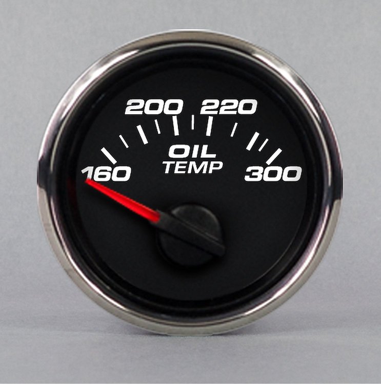 01193-91 Performance Series Oil Temperature Gauge, Black, 2-1/16 in.