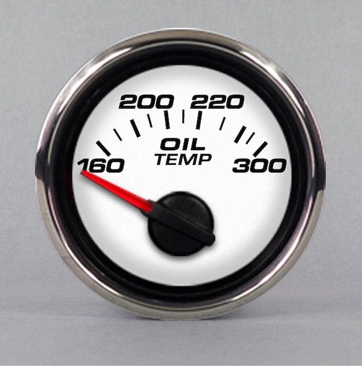 01193-93 Performance Series Oil Temperature Gauge, White, 2-1/16 in.