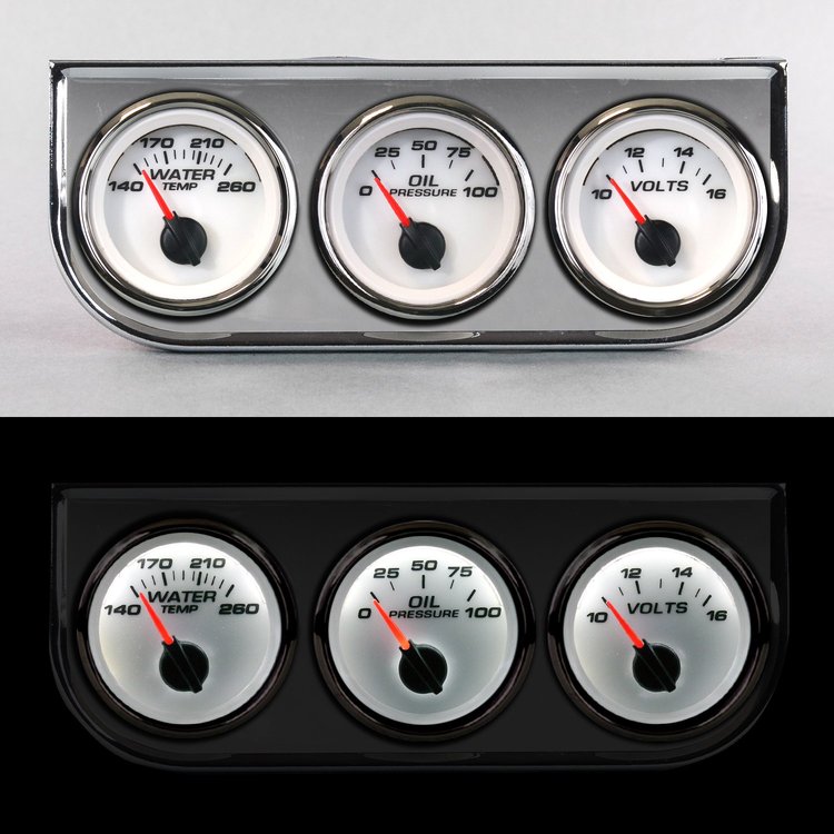 01330-03 Performance Series 3-Gauge Kit, White