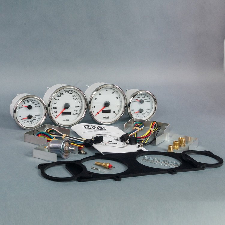 01408-03 Performance Series Direct-Fit Gauge Kit, Ford Mustang 69-70, White