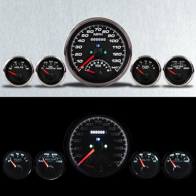 01505-01 Performance Series Direct-Fit Gauge Kit, Dodge Truck, Black