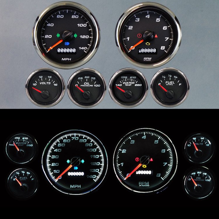 01649-91 Performance Series 6-Gauge Kit, Black, 3-7/16 in.
