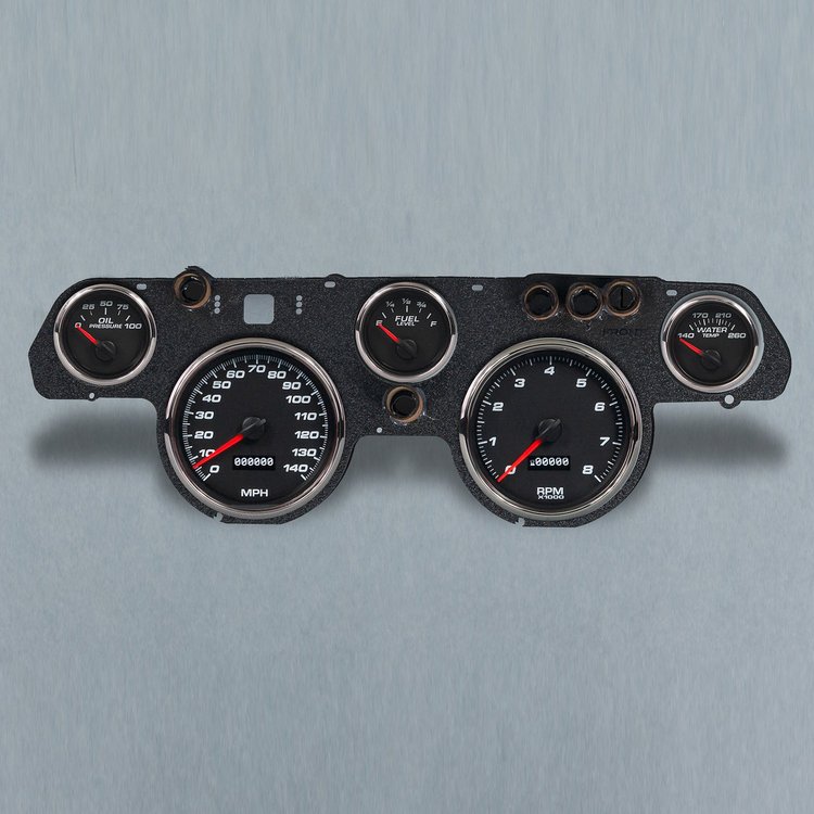01705-01 Performance Series Direct-Fit Gauge Kit, Ford Mustang 67-68, Black