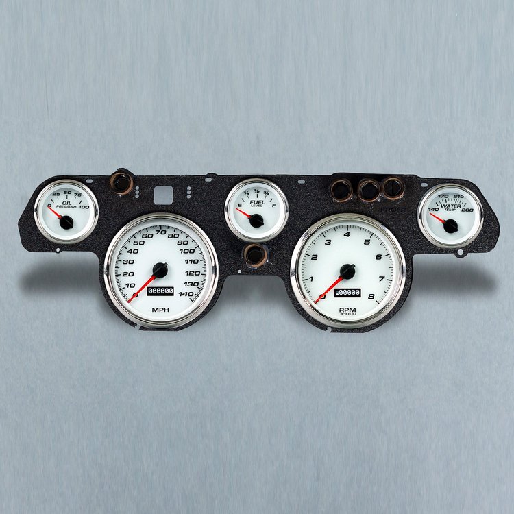 01705-03 Performance Series Direct-Fit Gauge Kit, Ford Mustang 67-68, White