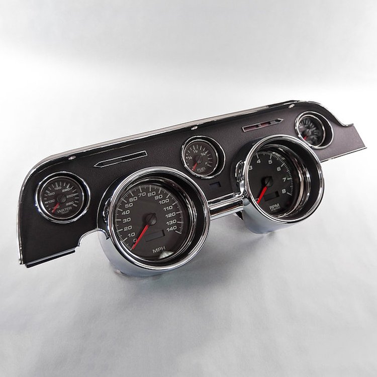 01707-01 Performance Series Direct-Fit Gauge Kit, Ford Mustang 67-68, Black