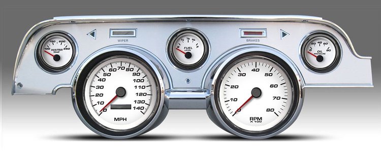 01727-03 Performance Series Direct-Fit Gauge Kit, Ford Mustang 67-68, White