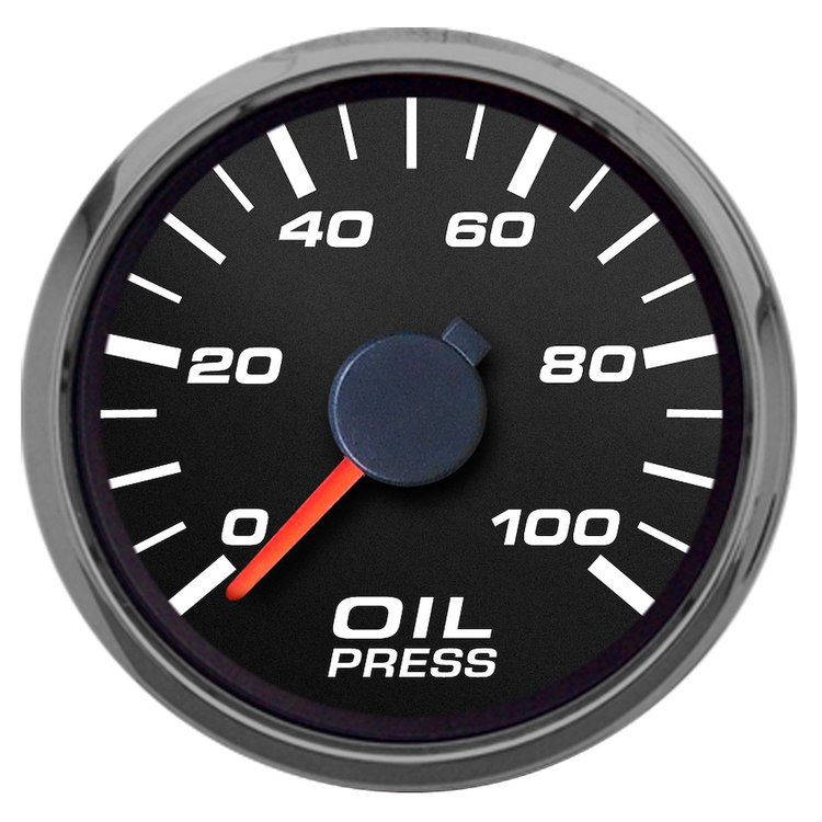 02126-01 Performance Ii Series Oil Pressure Gauge, Black