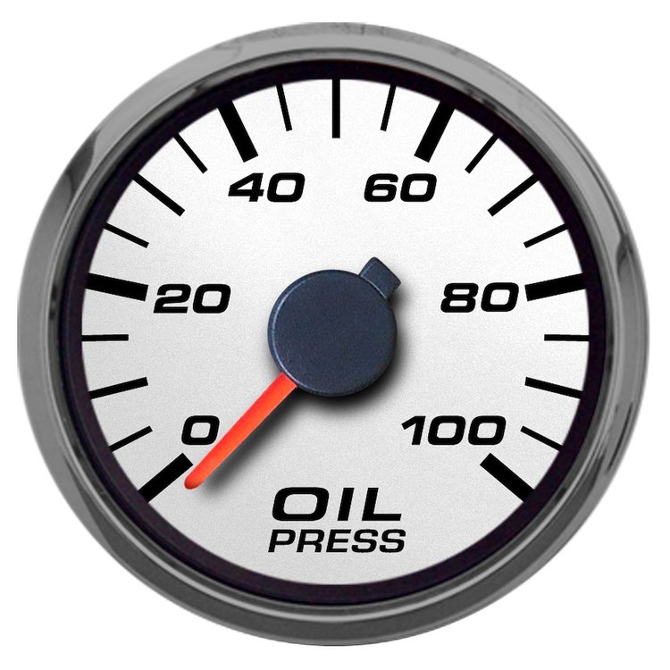 02126-03 Performance Ii Series Oil Pressure Gauge, White