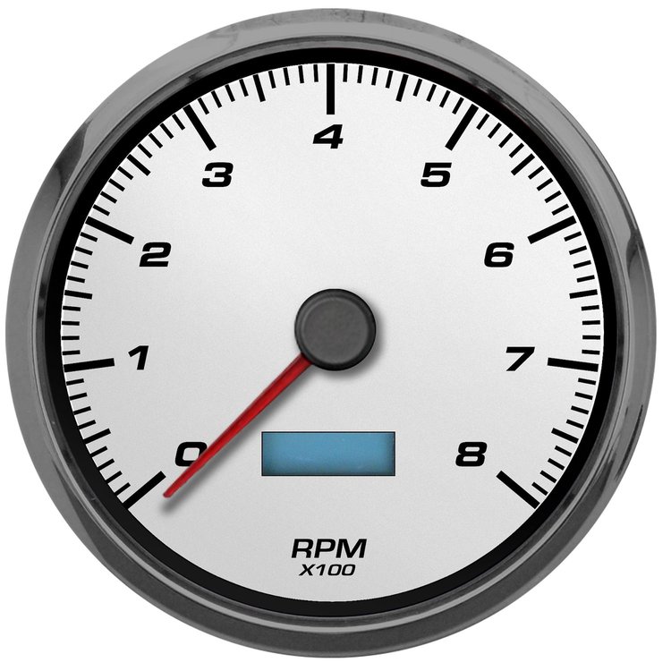 02151-03 Performance Ii Series Programmable Tachometer, White, 4-3/8 in.
