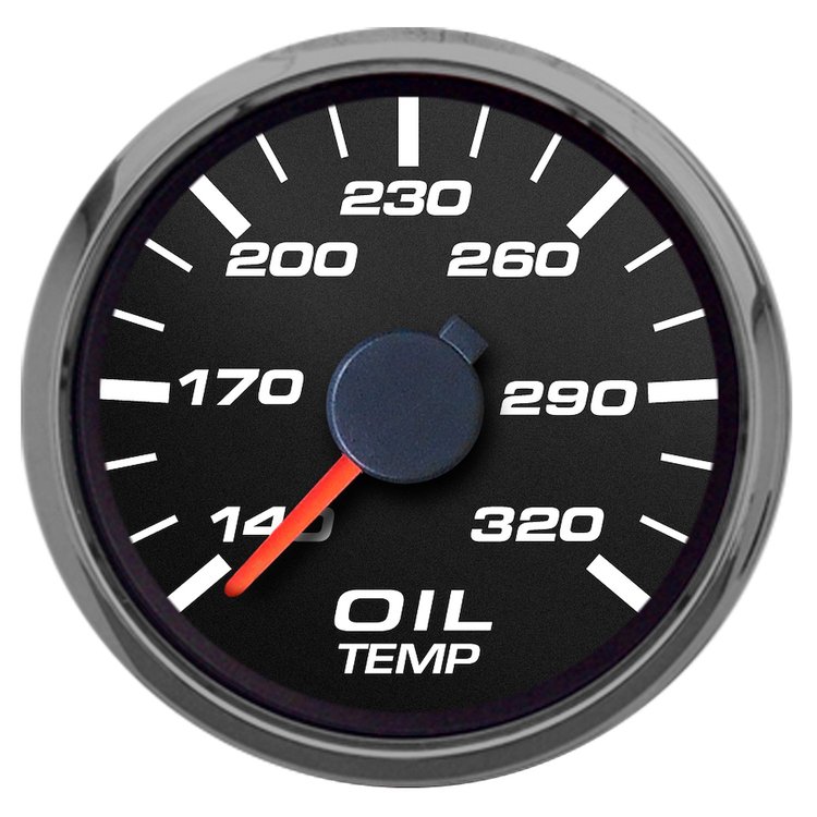 02193-01 Performance Ii Series Oil Temperature Gauge, Black, 2-1/16 in.