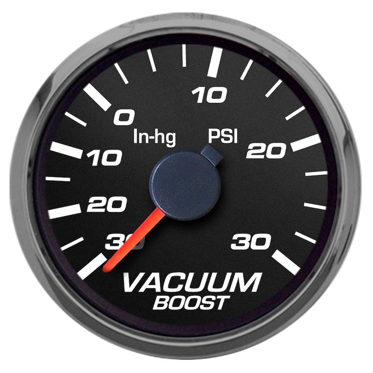 02194-01 Performance Ii Series Vacuum/Boost Gauge, Black, 2-1/16 in.