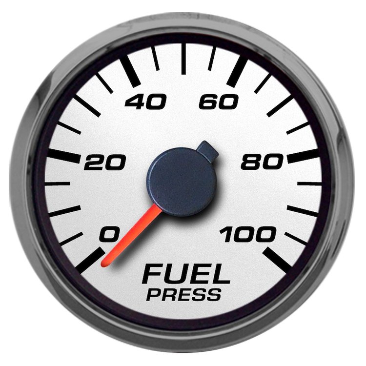 02197-03 Performance Ii Series Fuel Pressure Gauge, White, 2-1/16 in.