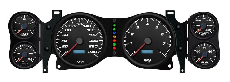 02670-01M Performance Ii Series Direct-Fit Gauge Kit, Chevy Camaro 70-78, Black