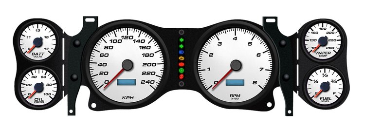 02670-03M 1969 Series Direct-Fit Gauge Kit, Chevy Camaro 70-78, White