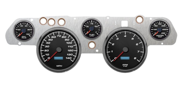 02705-01 Performance Ii Series Direct-Fit Gauge Kit, Ford Mustang 67-68, Black