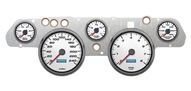 02705-03 Performance Ii Series Direct-Fit Gauge Kit, Ford Mustang 67-68, White