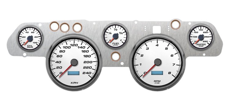 02705-03M Performance Ii Series Direct-Fit Gauge Kit, Ford Mustang 67-68, White