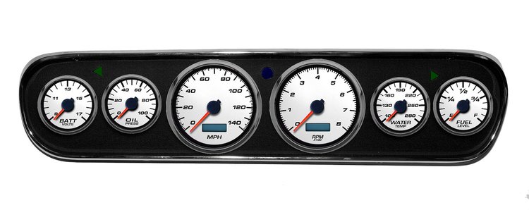 02706-03 Performance Ii Series Direct-Fit Gauge Kit, Ford Mustang 64-66, White