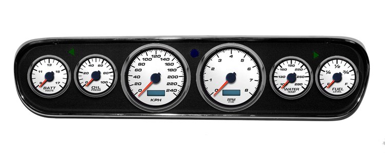 02706-03M Performance Ii Series Direct-Fit Gauge Kit, Ford Mustang 64-66, White