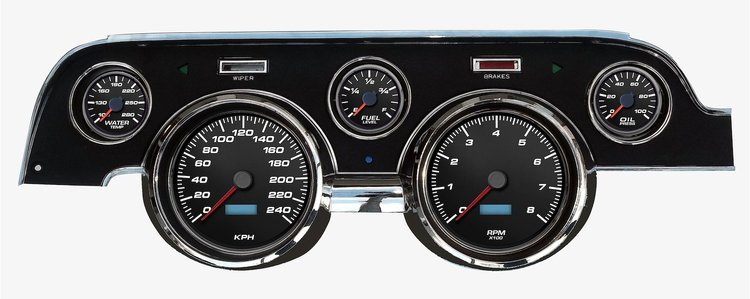 02707-01M Performance Ii Series Direct-Fit Gauge Kit, Ford Mustang 67-68, Black