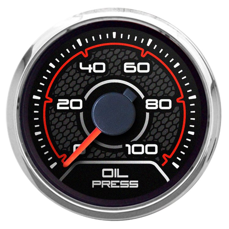 20126-01 CFR Redline Series Oil Pressure Gauge, Black