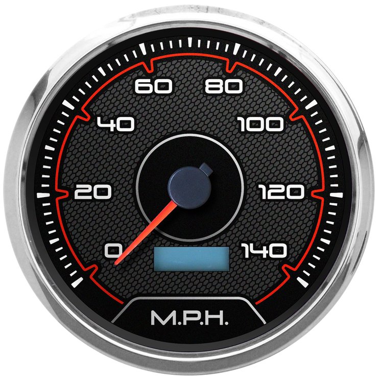 20150-01 CFR Redline Series Programmable Speedometer, Black, 4-3/8 in., 140 Mph