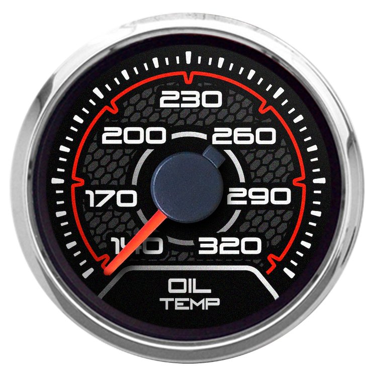 20193-01 CFR Redline Series Oil Temperature Gauge, Black, 2-1/16 in.