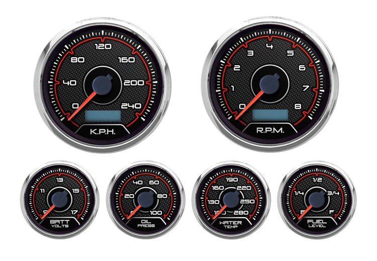 20649-01M CFR Redline Series 6-Gauge Kit, Black, 3-3/8 in.