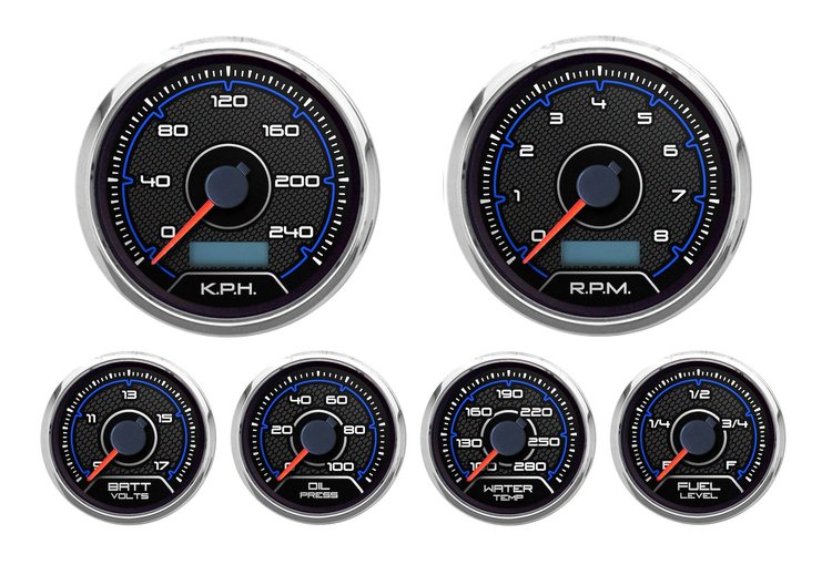 20649-05M CFR Redline Series 6-Gauge Kit, Blue, 3-3/8 in.