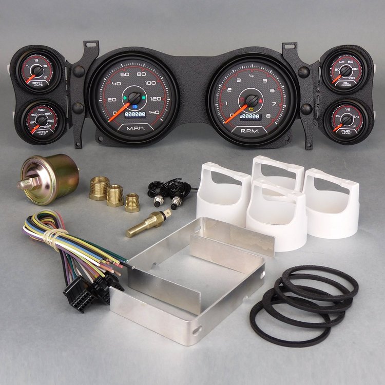 20670-01 CFR Redline Series Direct-Fit Gauge Kit, Chevy Camaro 70-78, Black